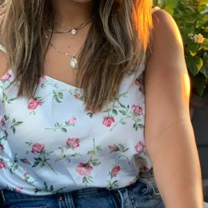 Vintage Floral Silk Tank